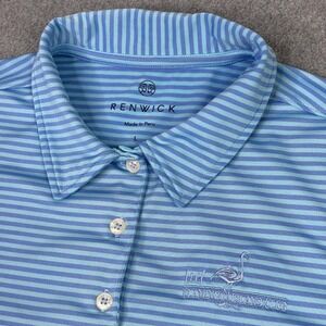 Renwick Oxford Pique Sleeveless Polo Blue Women Sz L Pima Cotton Sporty Golf